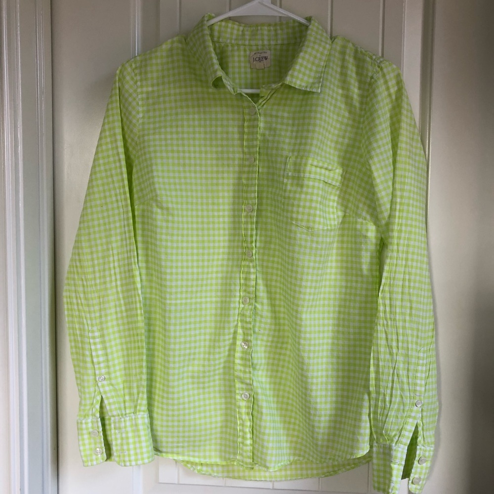 J. Crew gingham button down shirt size S